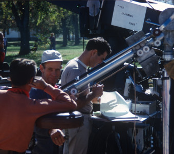 Crew and filming equipment for the production of The Learning Tree.