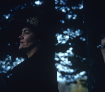 Actresses during filming of Sarah Winger‚Äôs funeral scene.