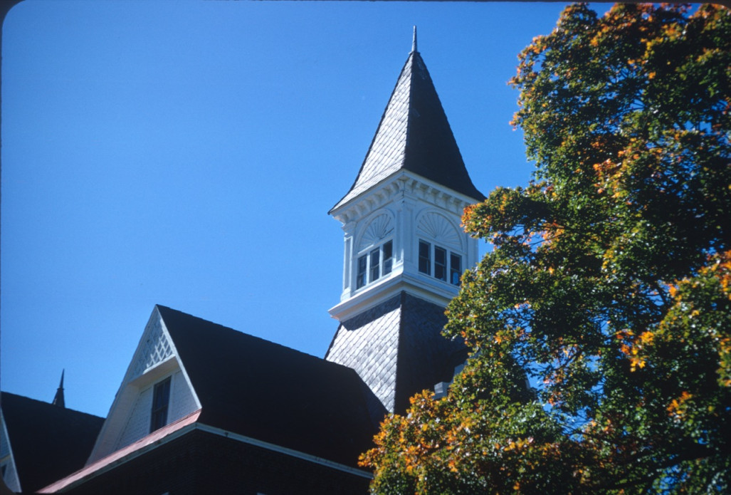 White steeple of a building (likely in Fort Scott, Kansas).