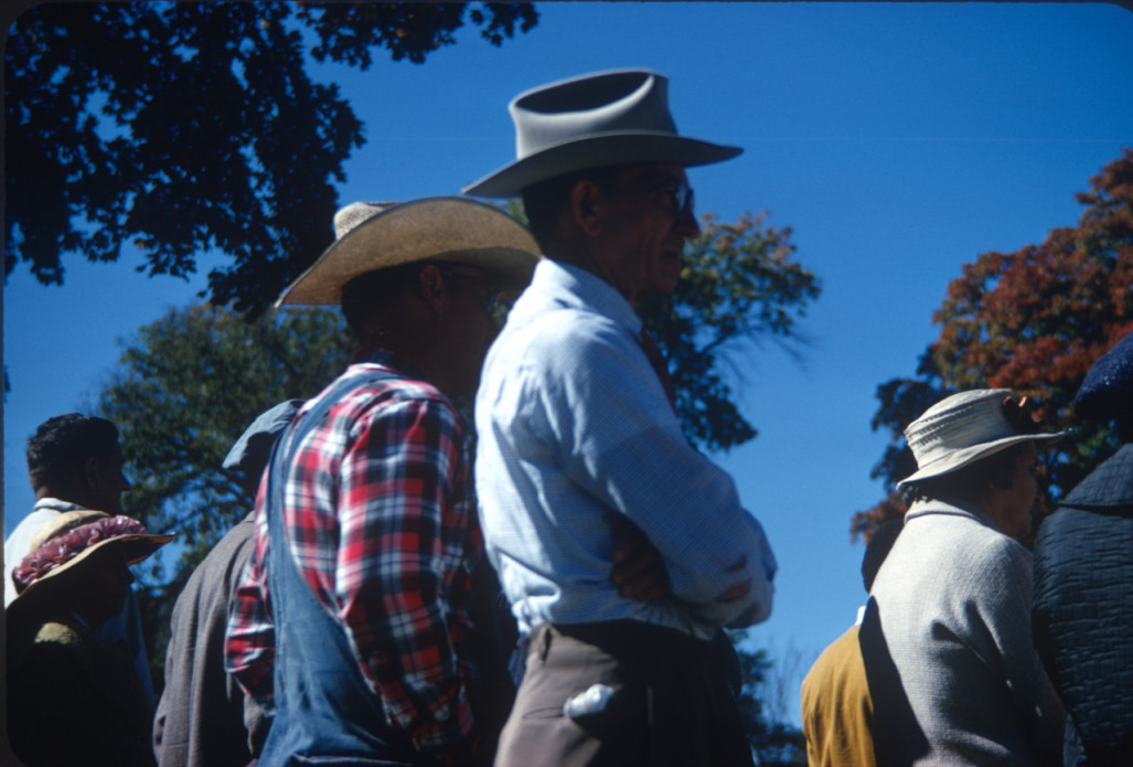 Actors with crossed arms filming the battle royale, fair scene.