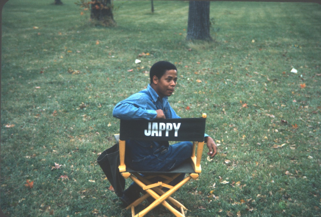 Actor Stephen Perry (Jappy) seated in his actor‚Äôs chair.